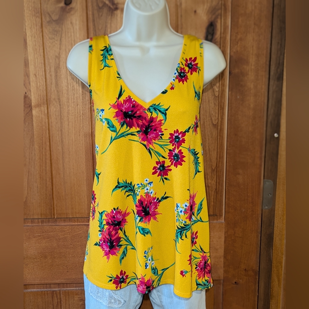 Express Yellow‎ and Pink Floral Top